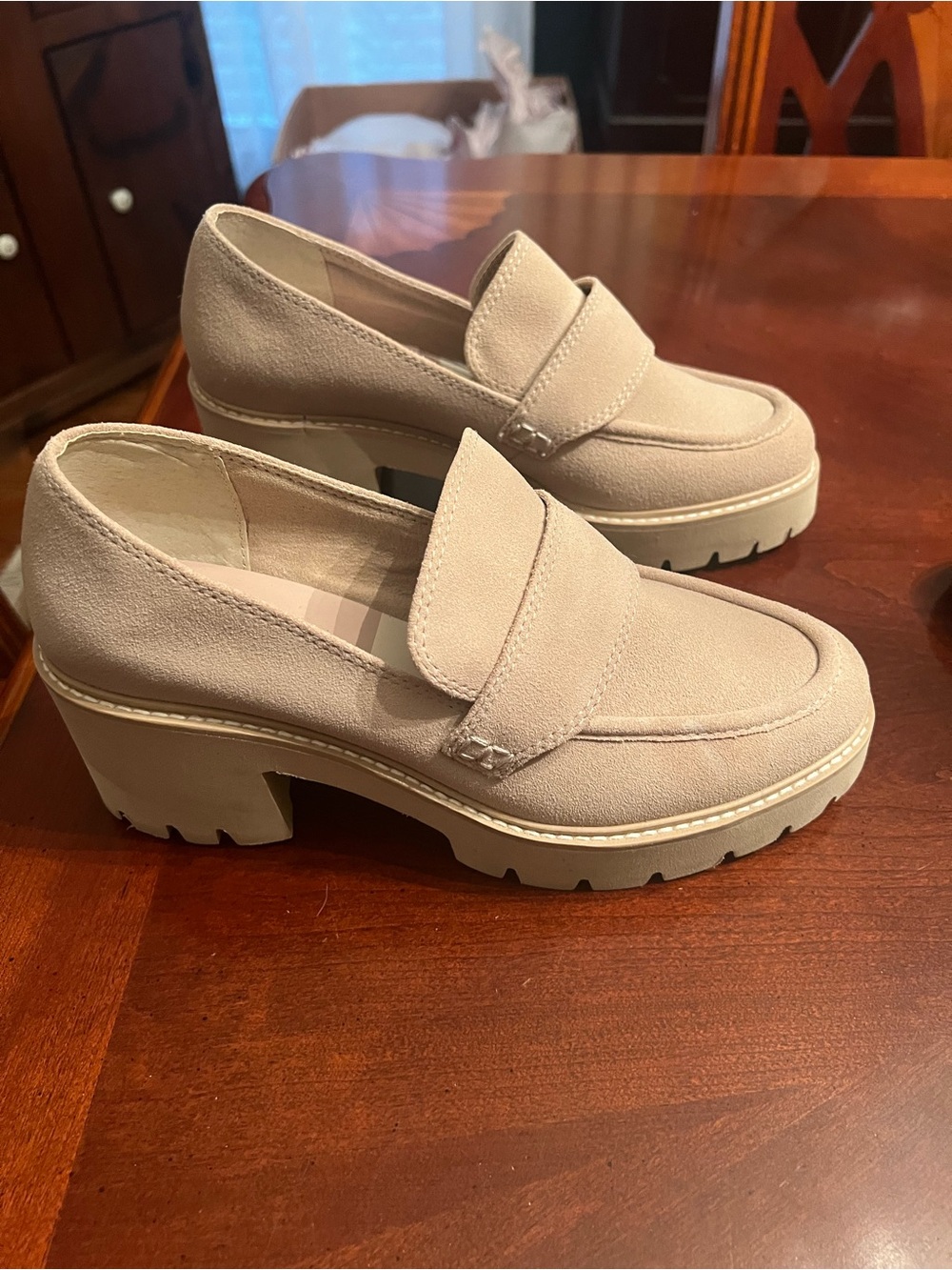 Dolce Vita Chunky Platform Loafer in Light Taupe